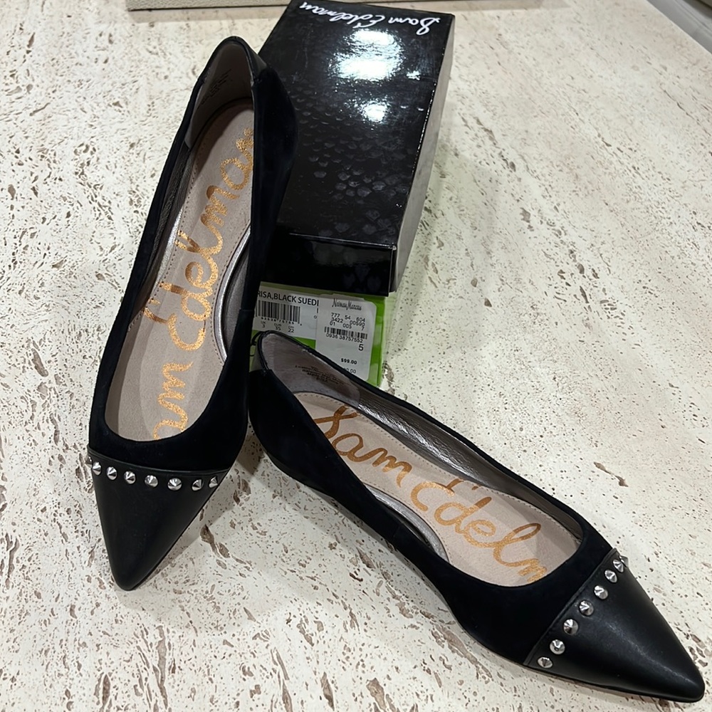 Sam Edelman flats black suede shoes. size 35 brand new with tags @samedelman